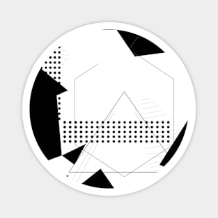 Geometric black white abstract Magnet